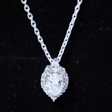 Certified Moissanite Teardrop Pendant Necklace for Wedding