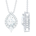 Certified Moissanite Teardrop Pendant Necklace for Wedding