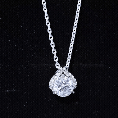 Certified 2 CT Moissanite Wedding Necklace with Chain