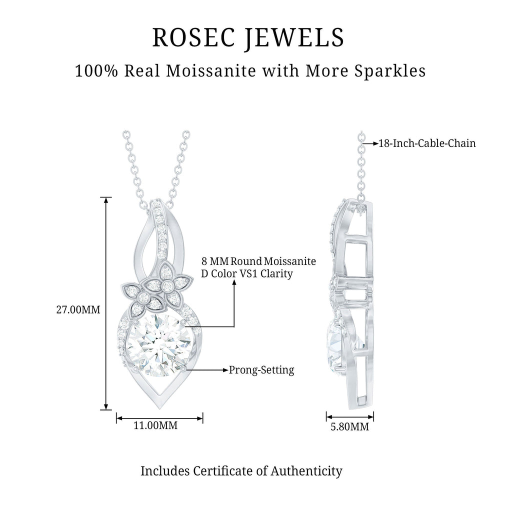 Certified Moissanite Designer Bridal Necklace For Wedding