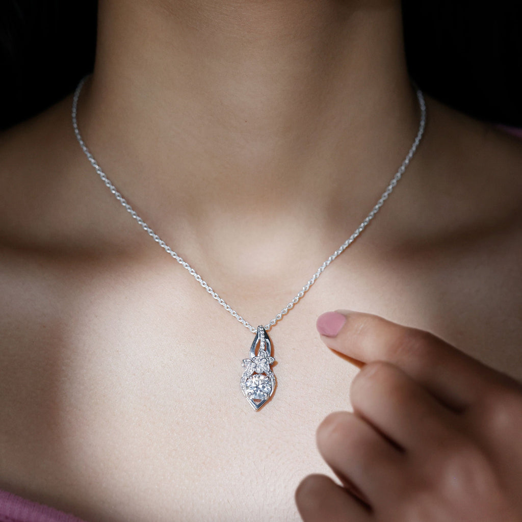 Certified Moissanite Designer Bridal Necklace For Wedding