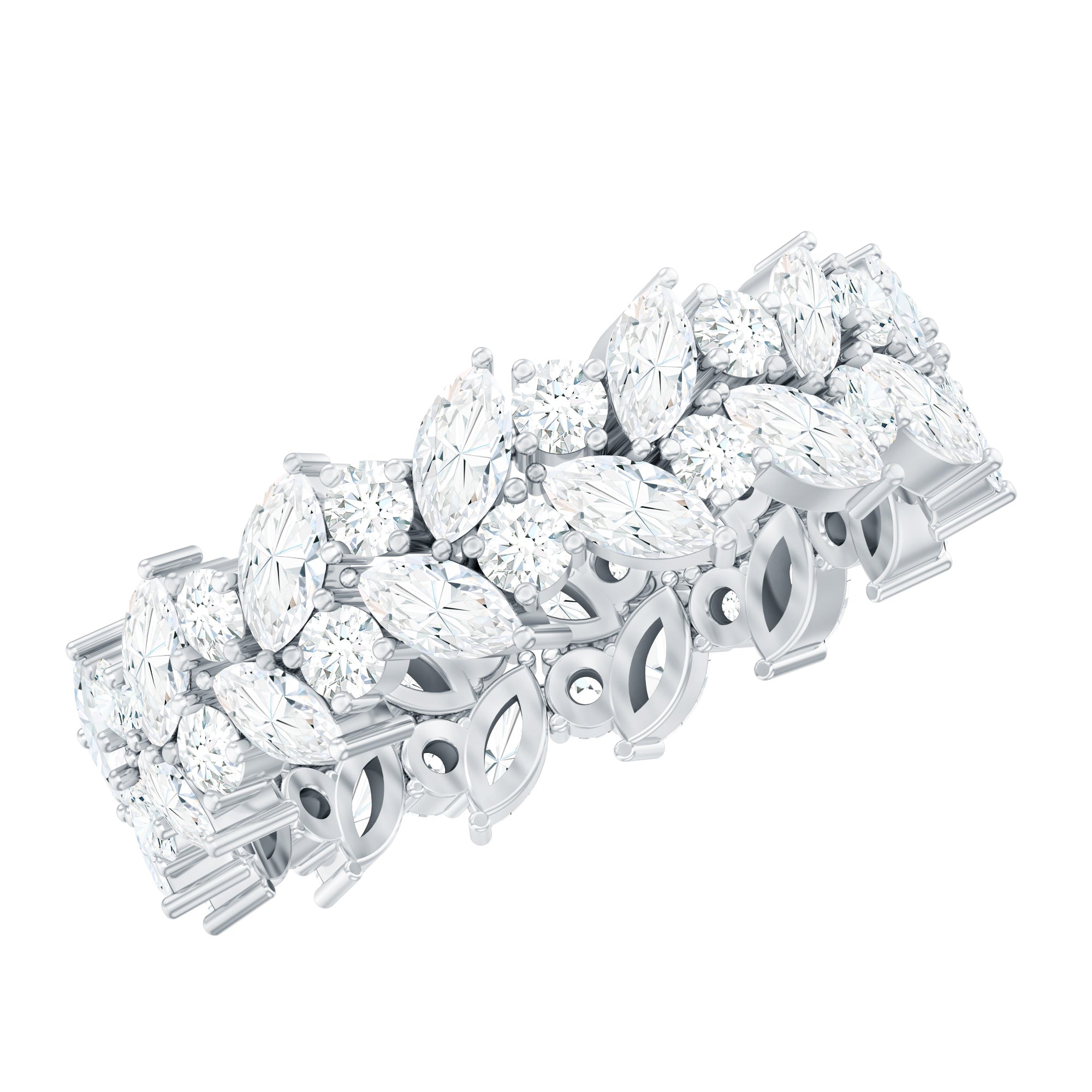 Certified Lab Grown Diamond Leaf Wedding Band