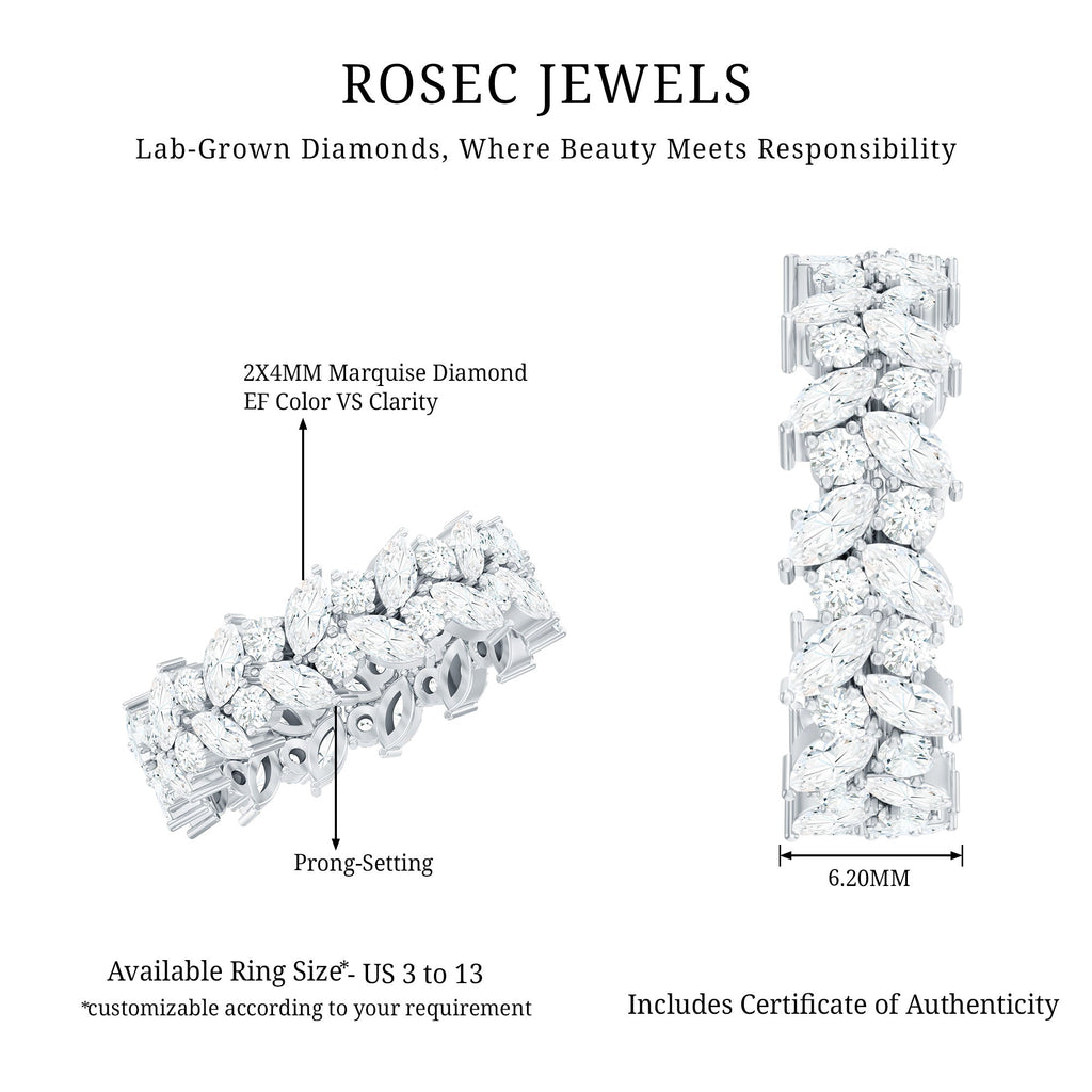 Certified Lab Grown Diamond Leaf Wedding Band
