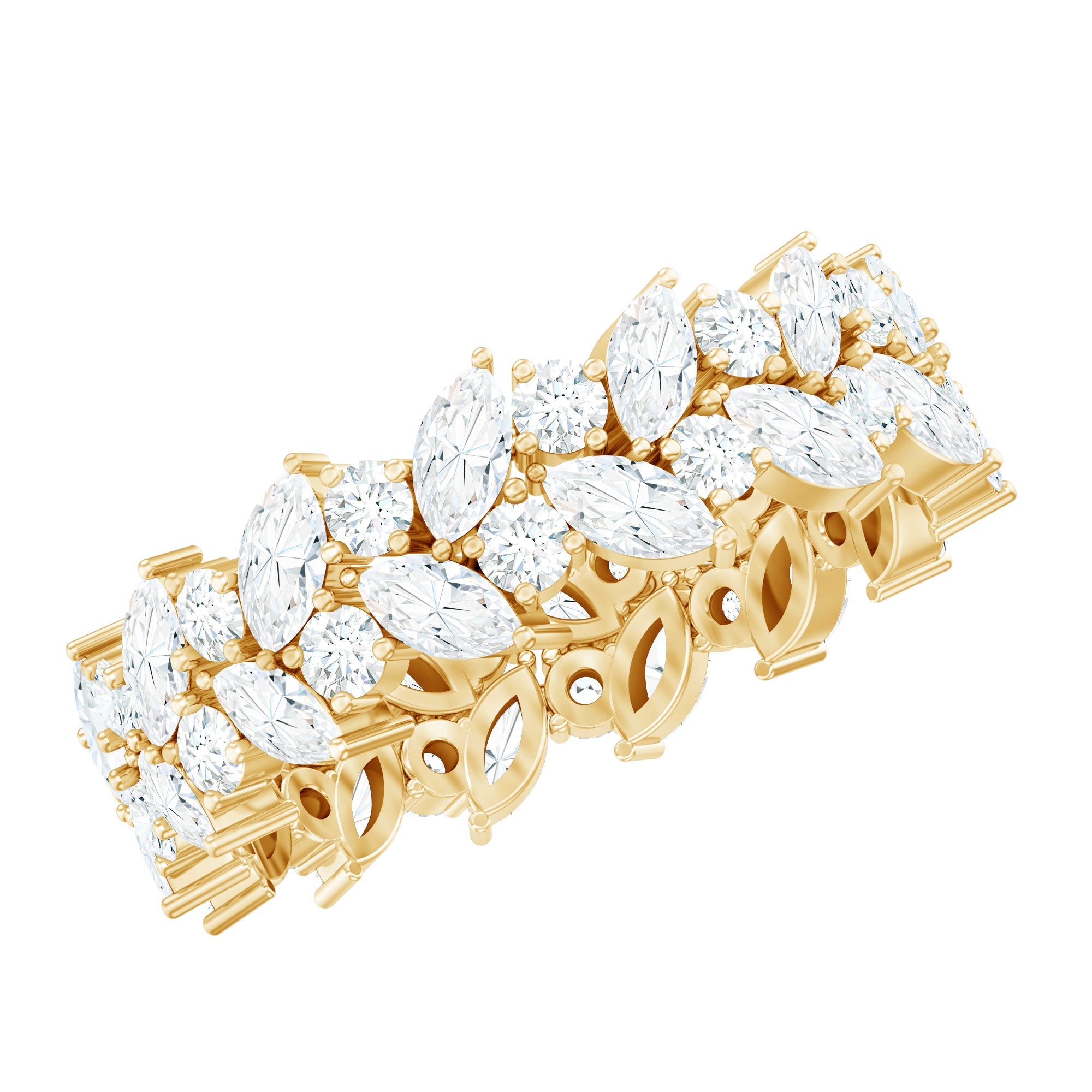 Certified Lab Grown Diamond Leaf Wedding Band