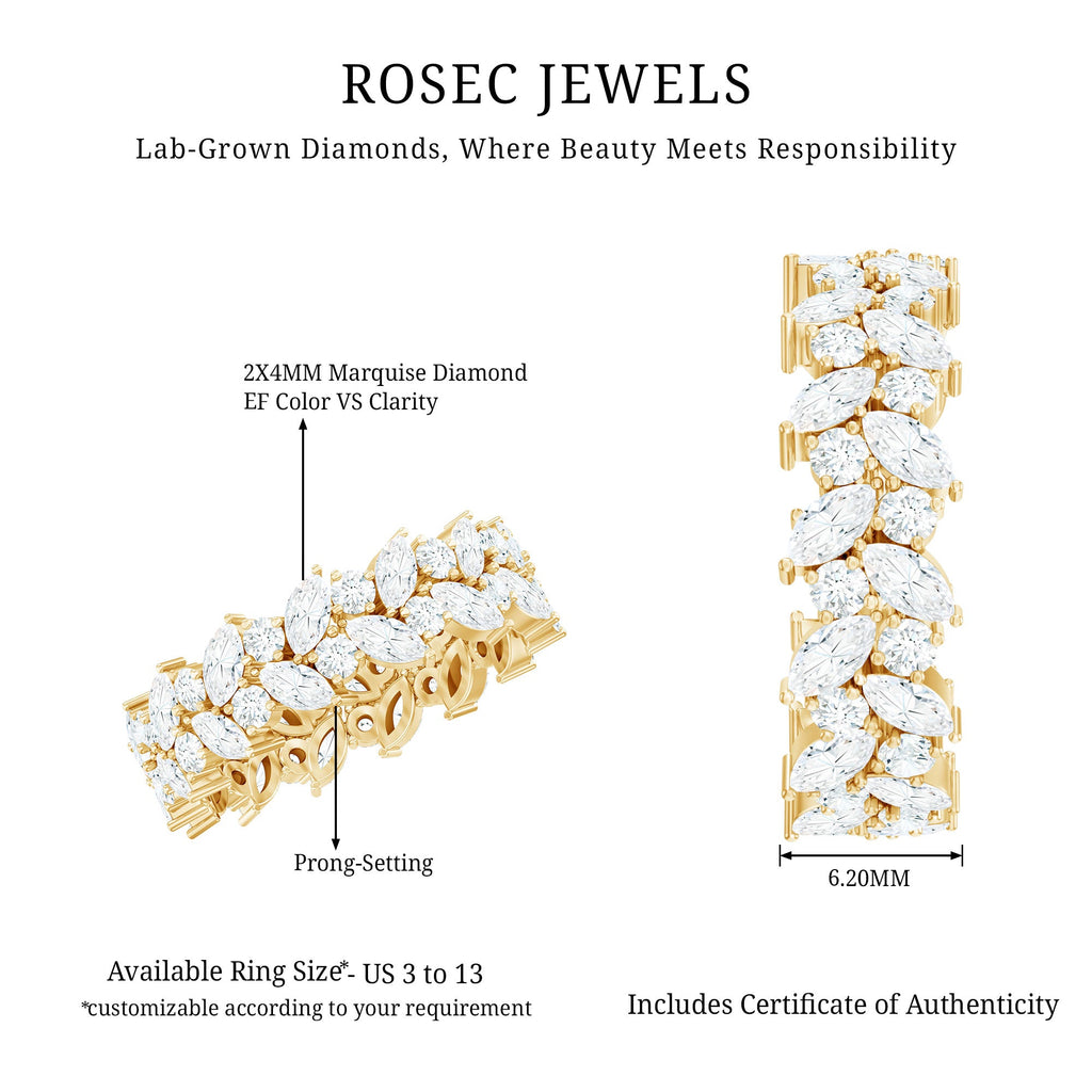 Certified Lab Grown Diamond Leaf Wedding Band