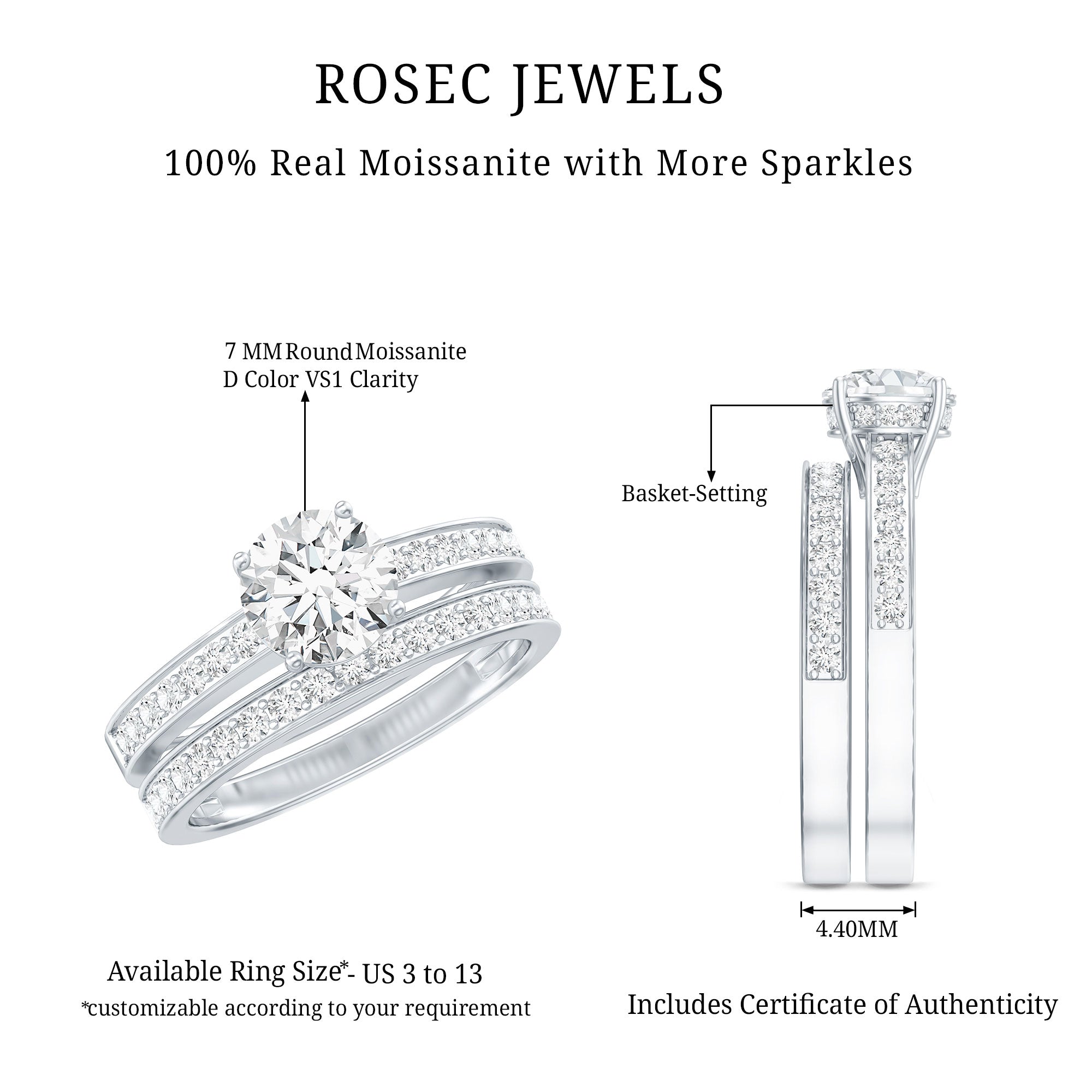 Lab Grown Diamond Wedding and Engagement Ring Set