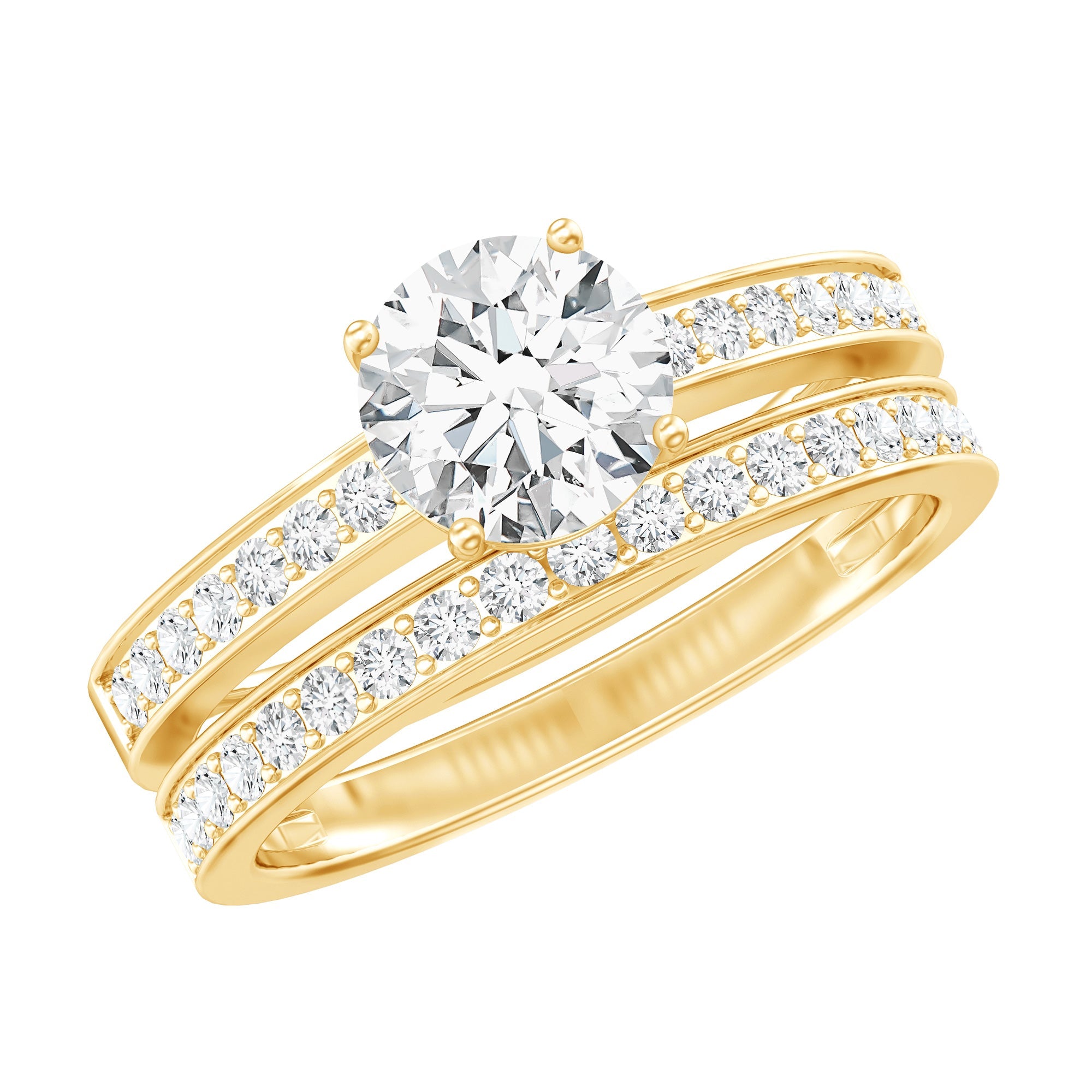 Lab Grown Diamond Wedding and Engagement Ring Set