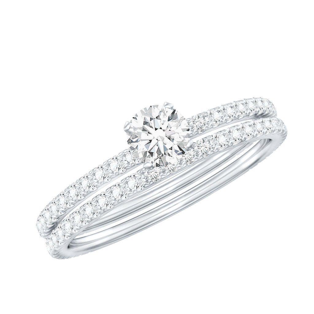 Certified Lab Created Diamond Wedding Ring Set For Bride