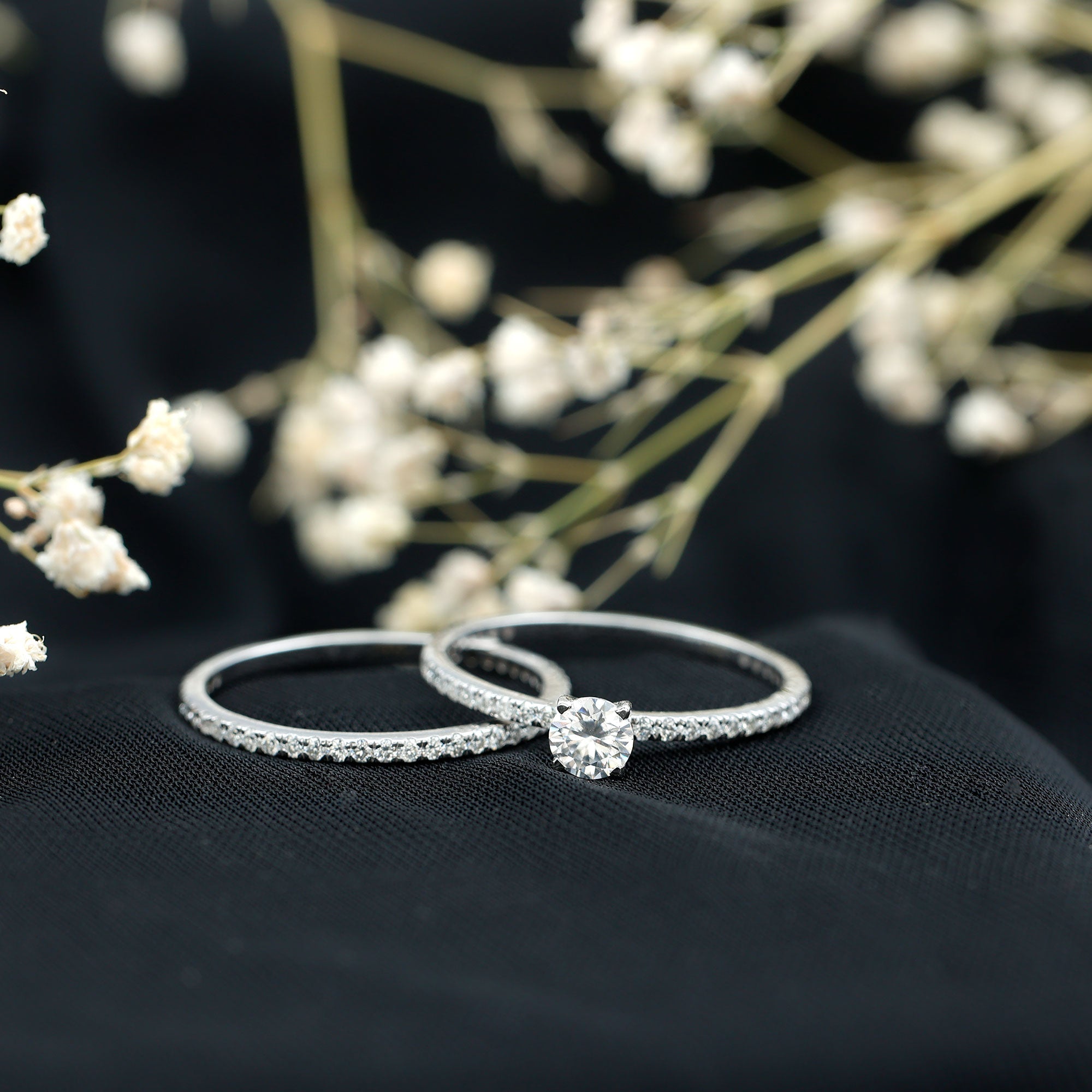 Certified Lab Created Diamond Wedding Ring Set For Bride