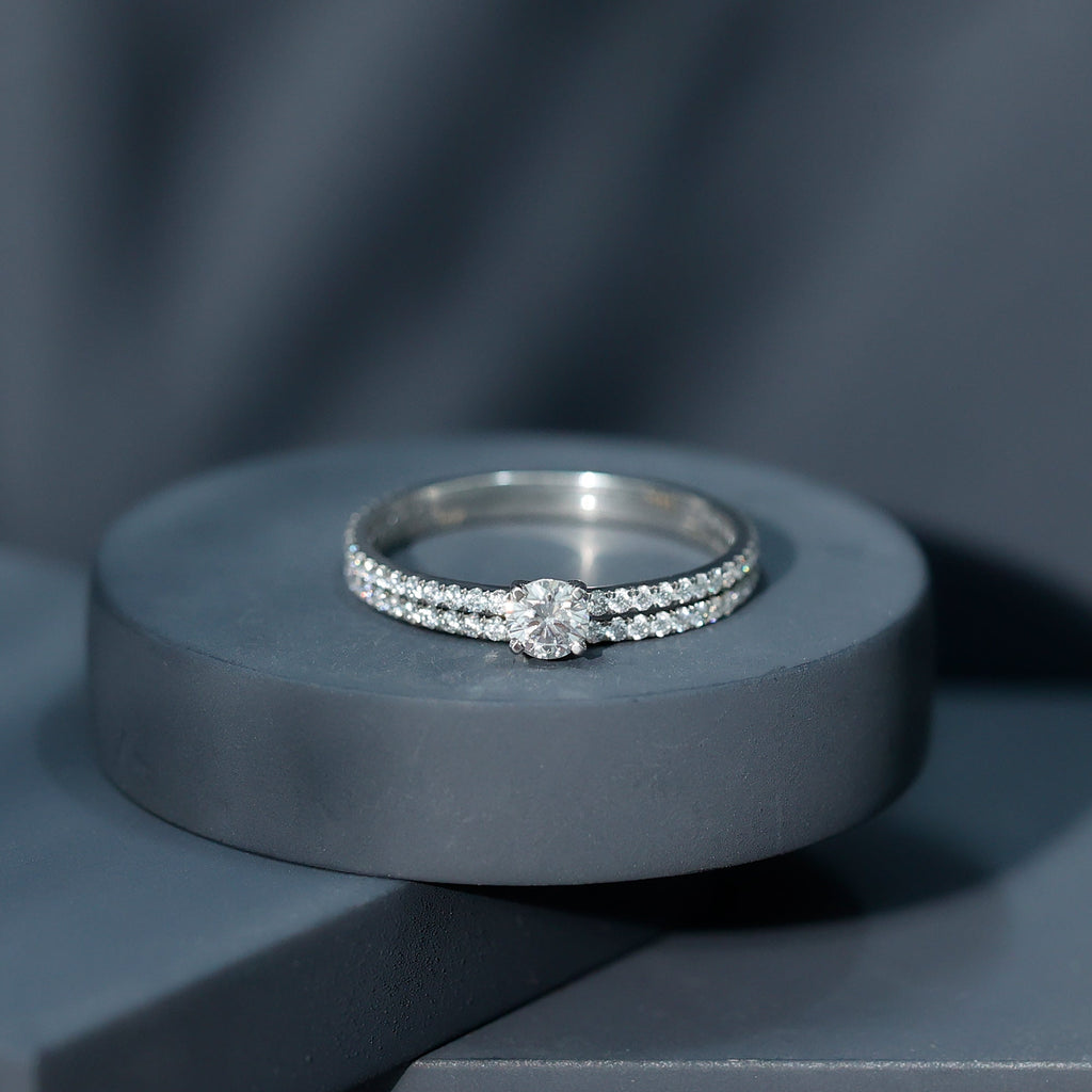 Certified Lab Created Diamond Wedding Ring Set For Bride