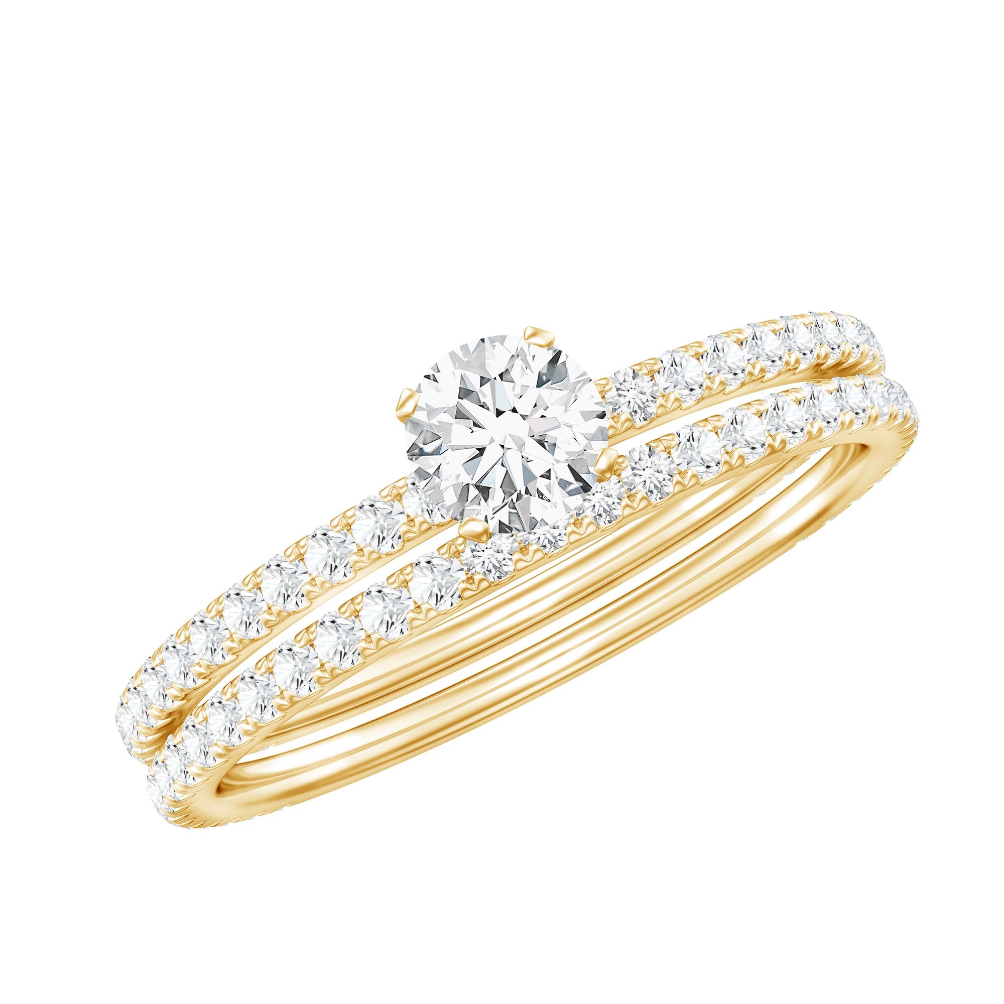 Certified Lab Created Diamond Wedding Ring Set For Bride