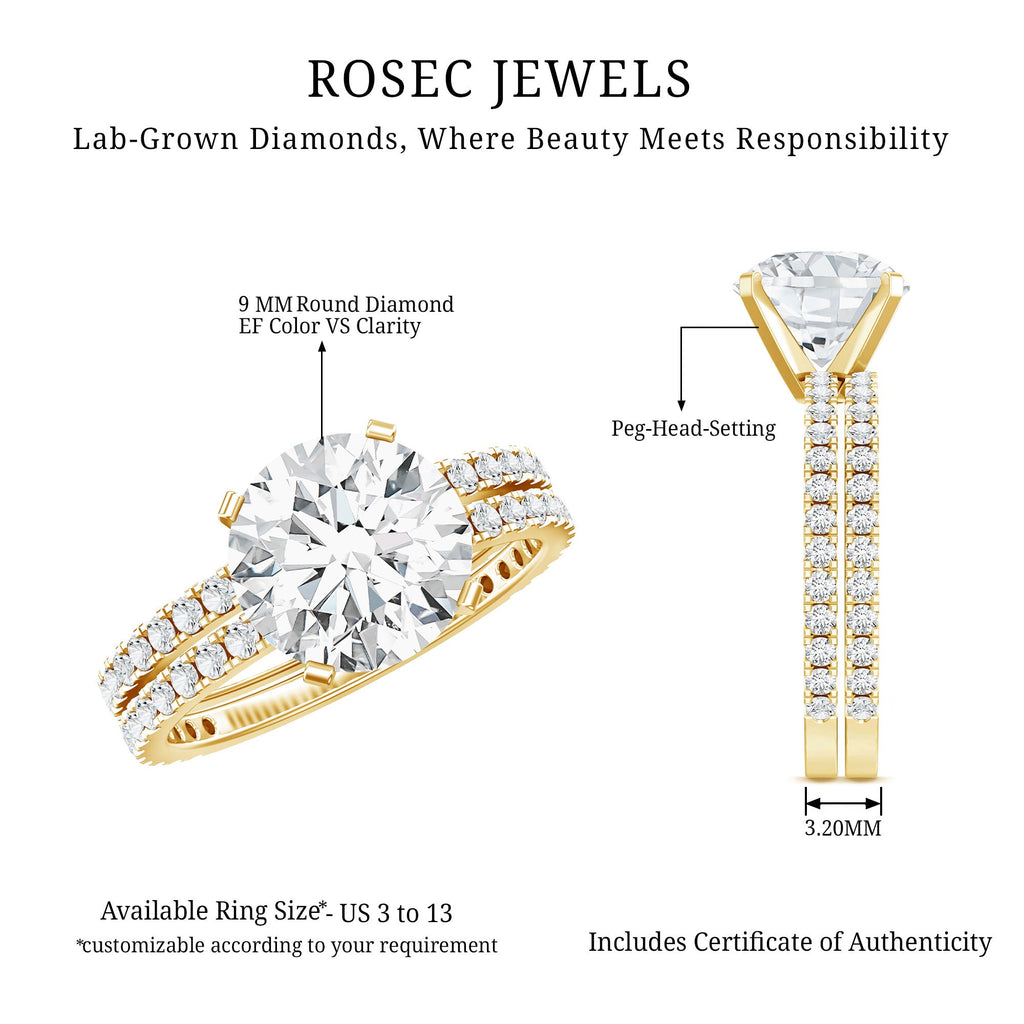 Lab Grown Diamond Wedding Ring Set with Certificate
