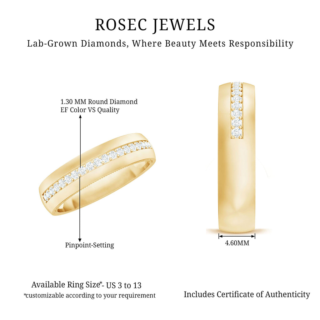 Certified Lab Grown Diamond Mens Wedding Band