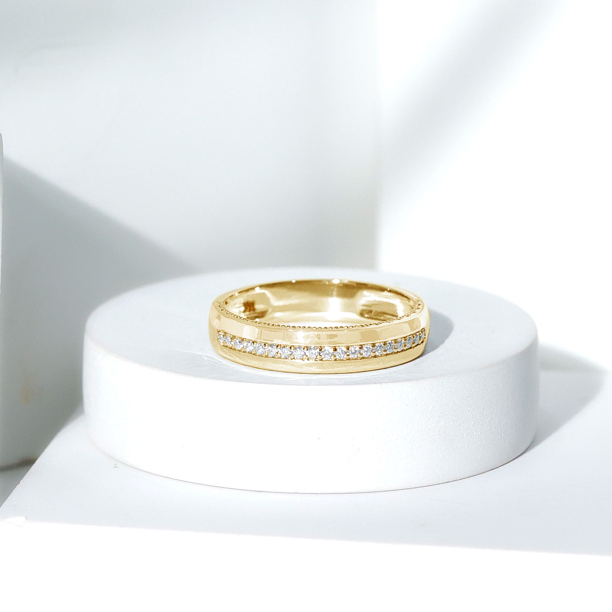 Certified Lab Grown Diamond Mens Wedding Band