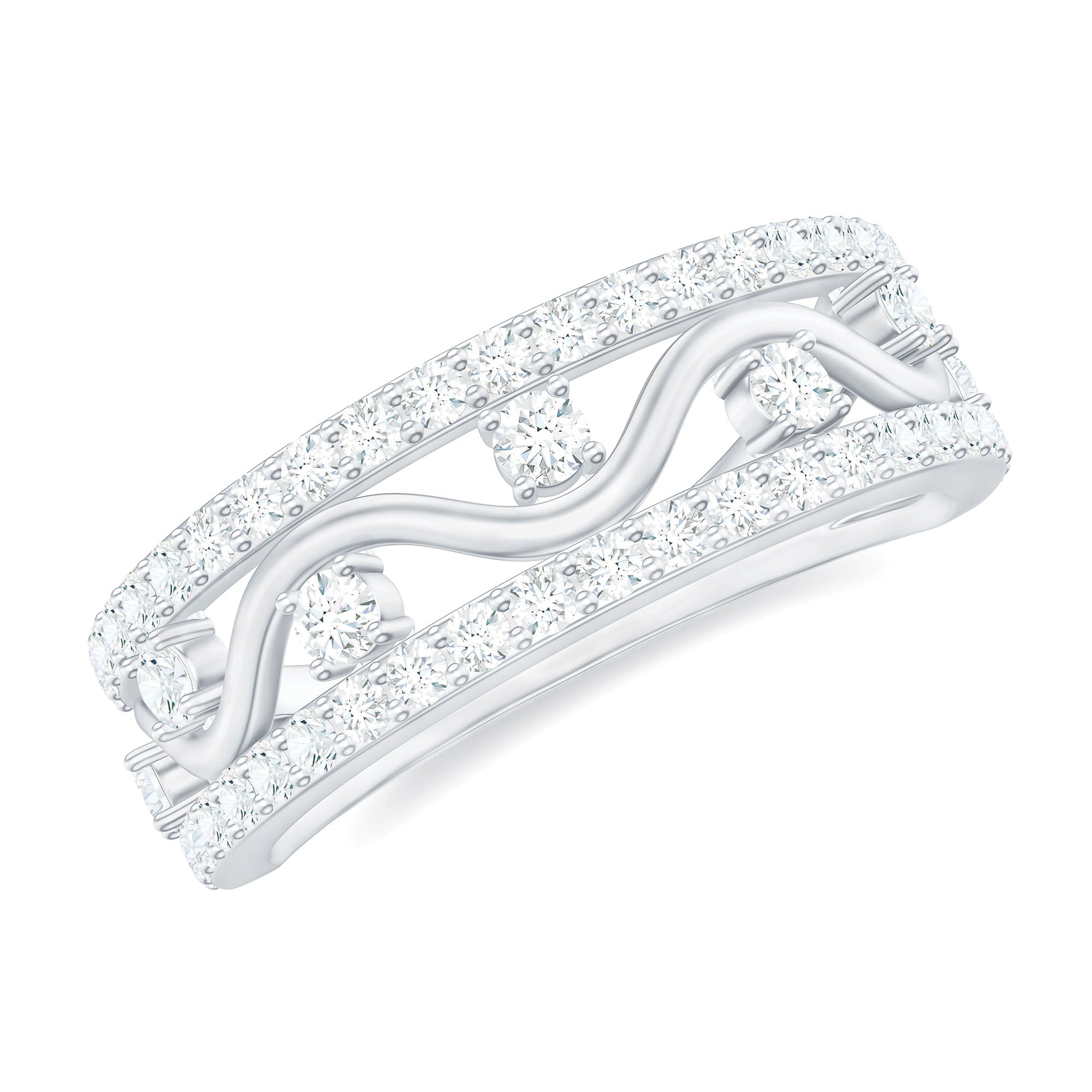 Womens Lab Created Diamond Wedding Band With Certificate
