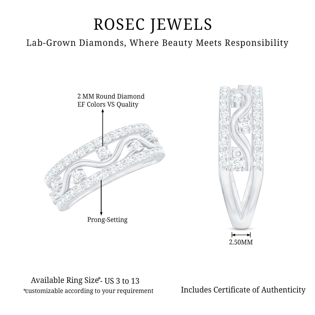 Womens Lab Created Diamond Wedding Band With Certificate
