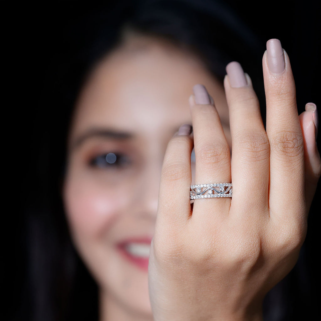 Womens Lab Created Diamond Wedding Band With Certificate