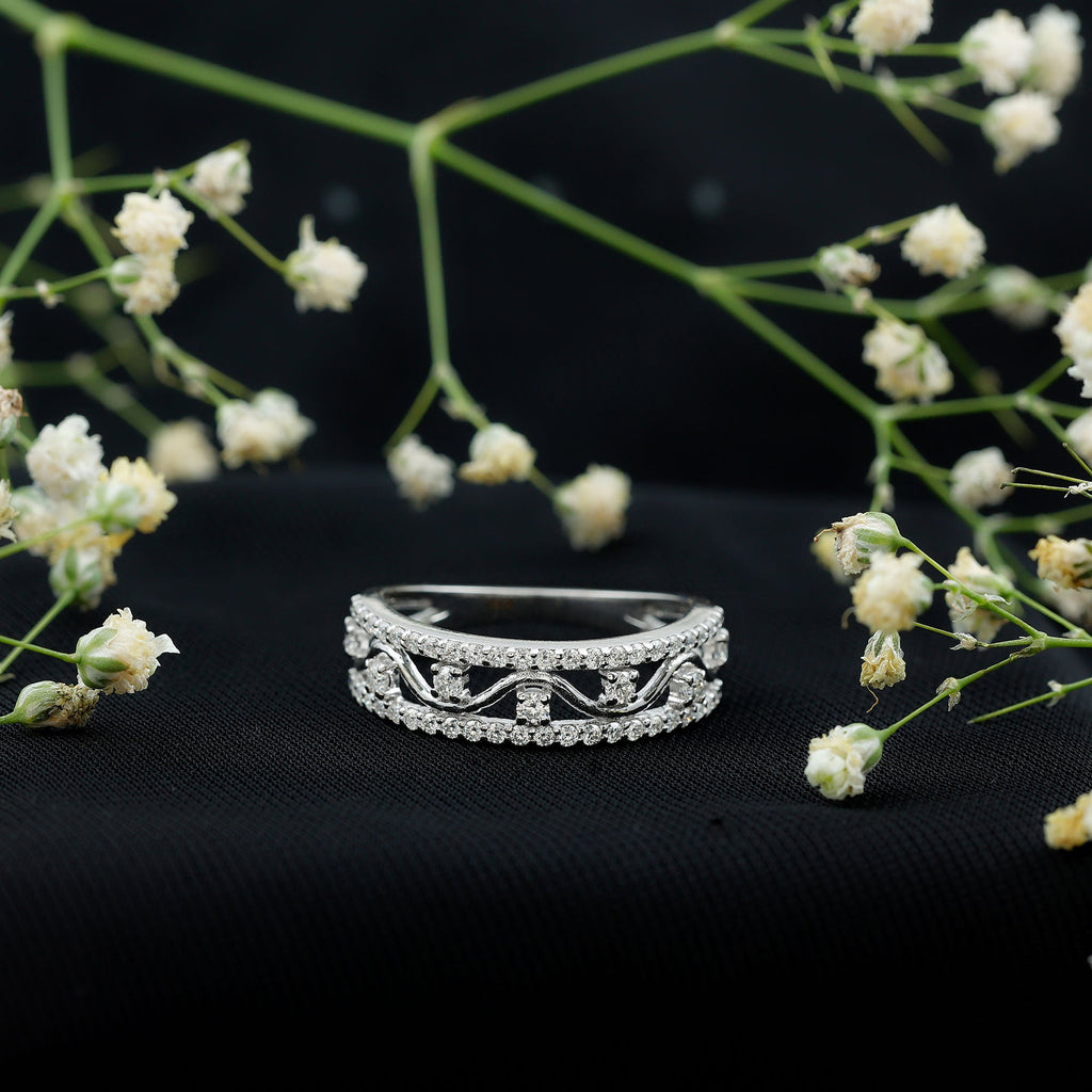 Womens Lab Created Diamond Wedding Band With Certificate