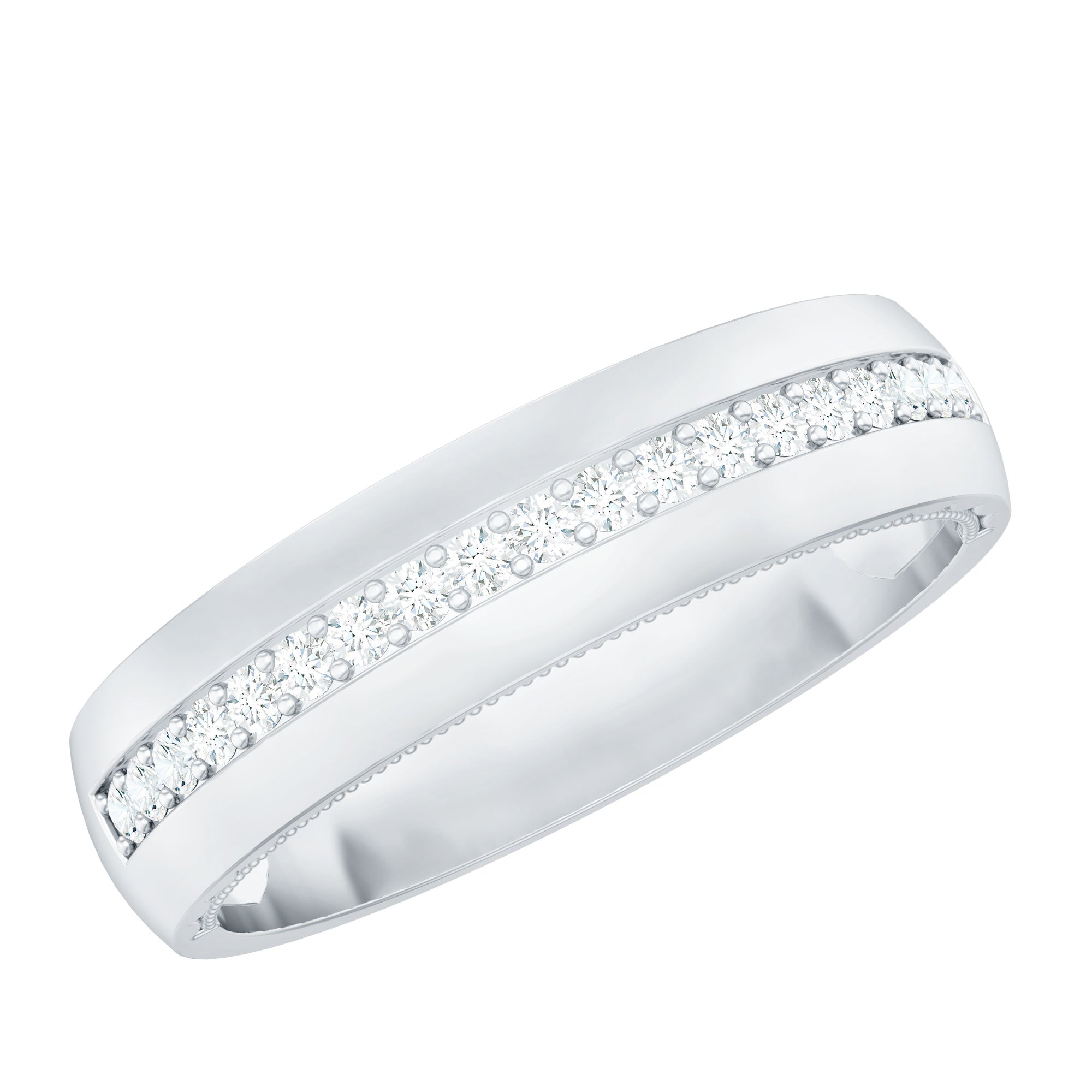 Moissanite Classic Wedding Band Ring For Men