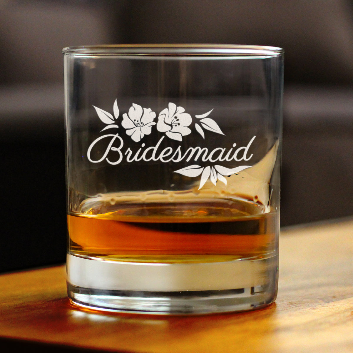 Bridesmaid Old Fashioned Rocks Glass - Bridesmaids Proposal Gifts - Unique Engraved Wedding Cup Gift