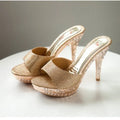 Rhinestone High Heel Sandals