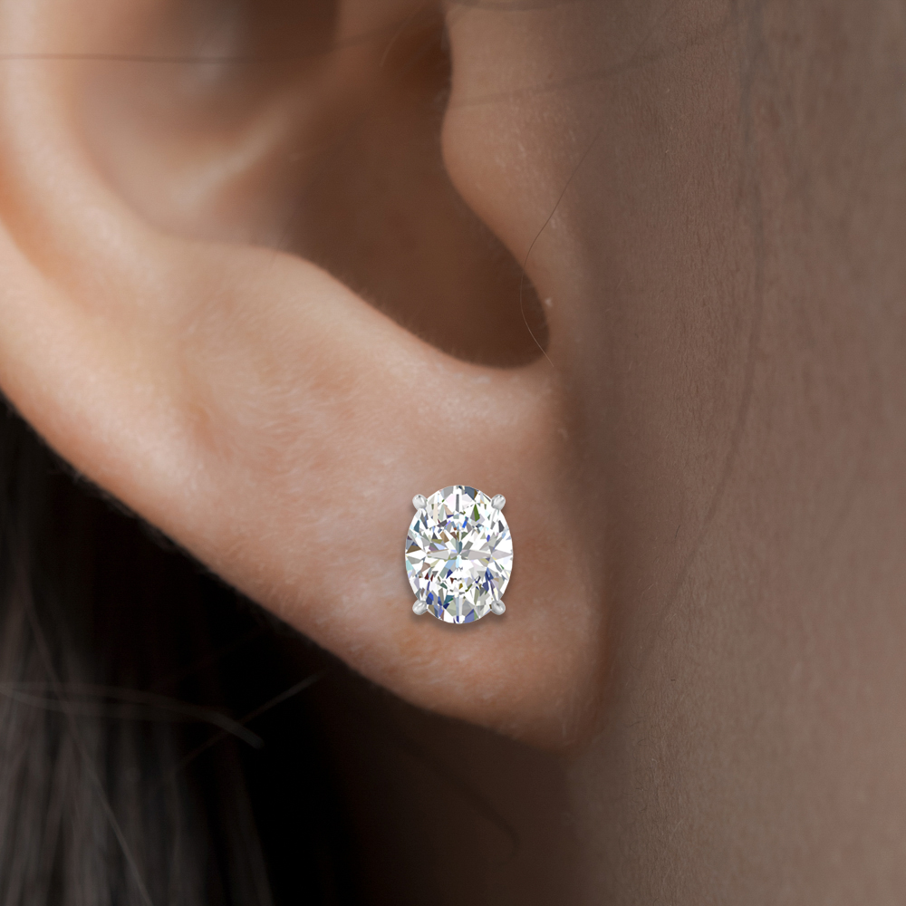 Stud Earring Basket Oval Shaped