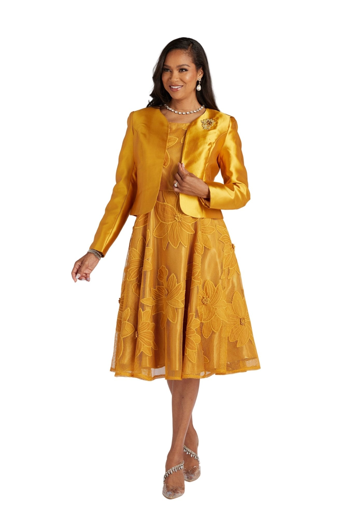 Embellished with Lace Jacket Dress by EY Boutique