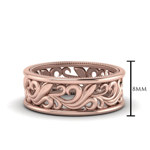 Antique Mens Wide Filigree Band