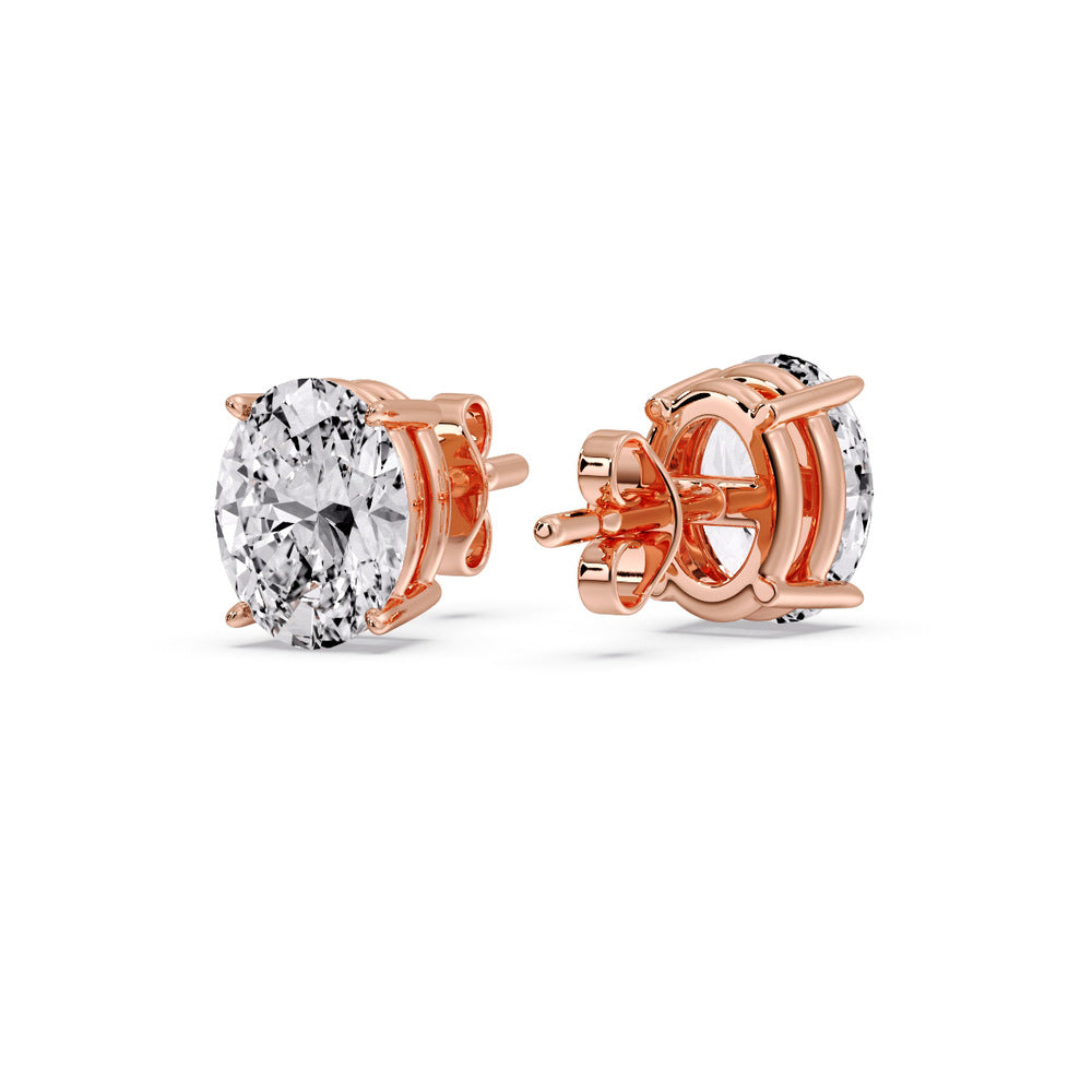 Stud Earring Basket Oval Shaped