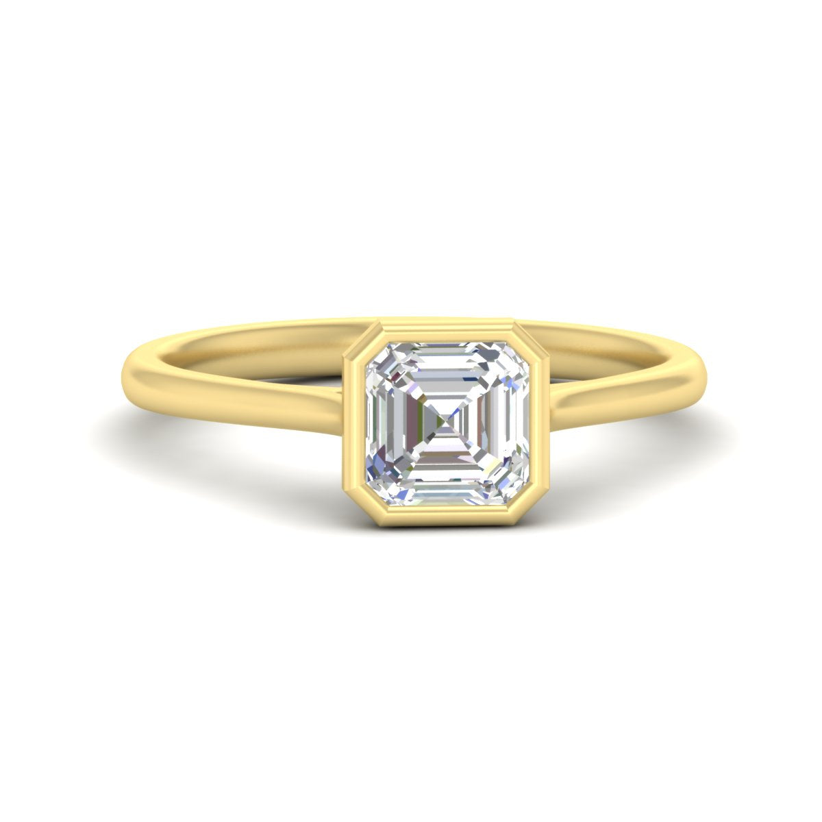 Asscher Cut Petite Bezel Solitaire Engagement Ring