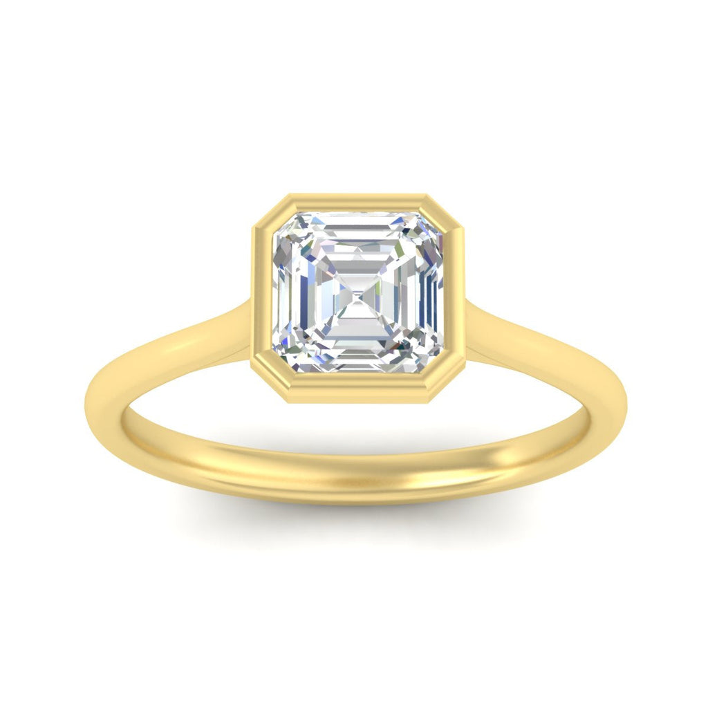 Asscher Cut Petite Bezel Solitaire Engagement Ring