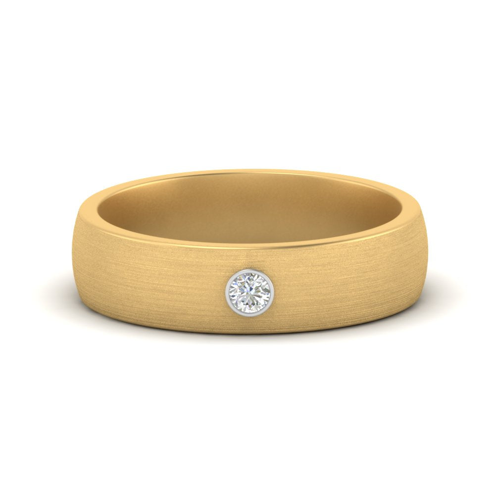 Brushed Mens Solitaire Promise Band