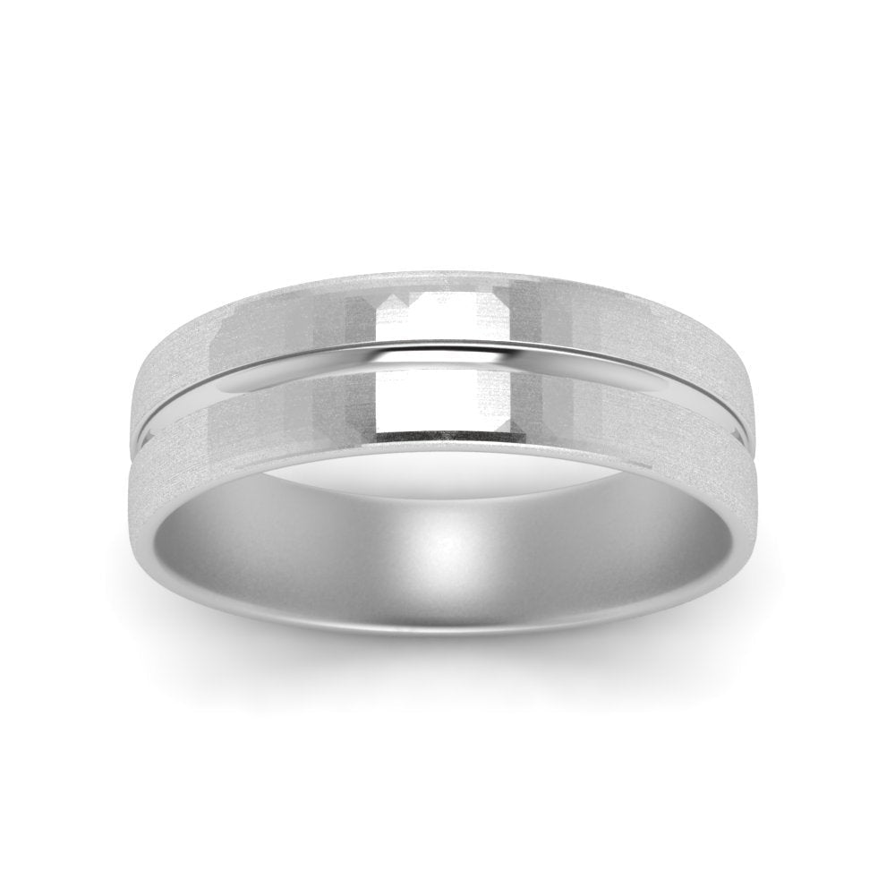 Brushed Mens Wedding Band