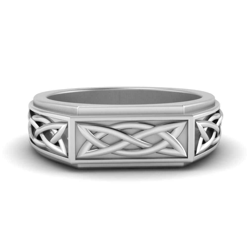 Celtic Engraved Mens Gold Ring