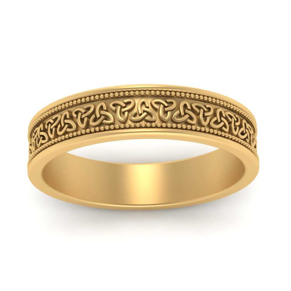 Celtic Mens Gold Band Rings