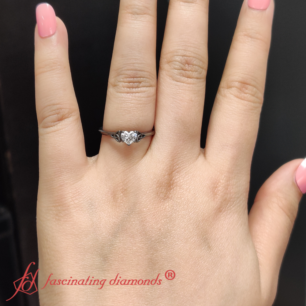 Heart Shaped Celtic Solitaire Engagement Ring