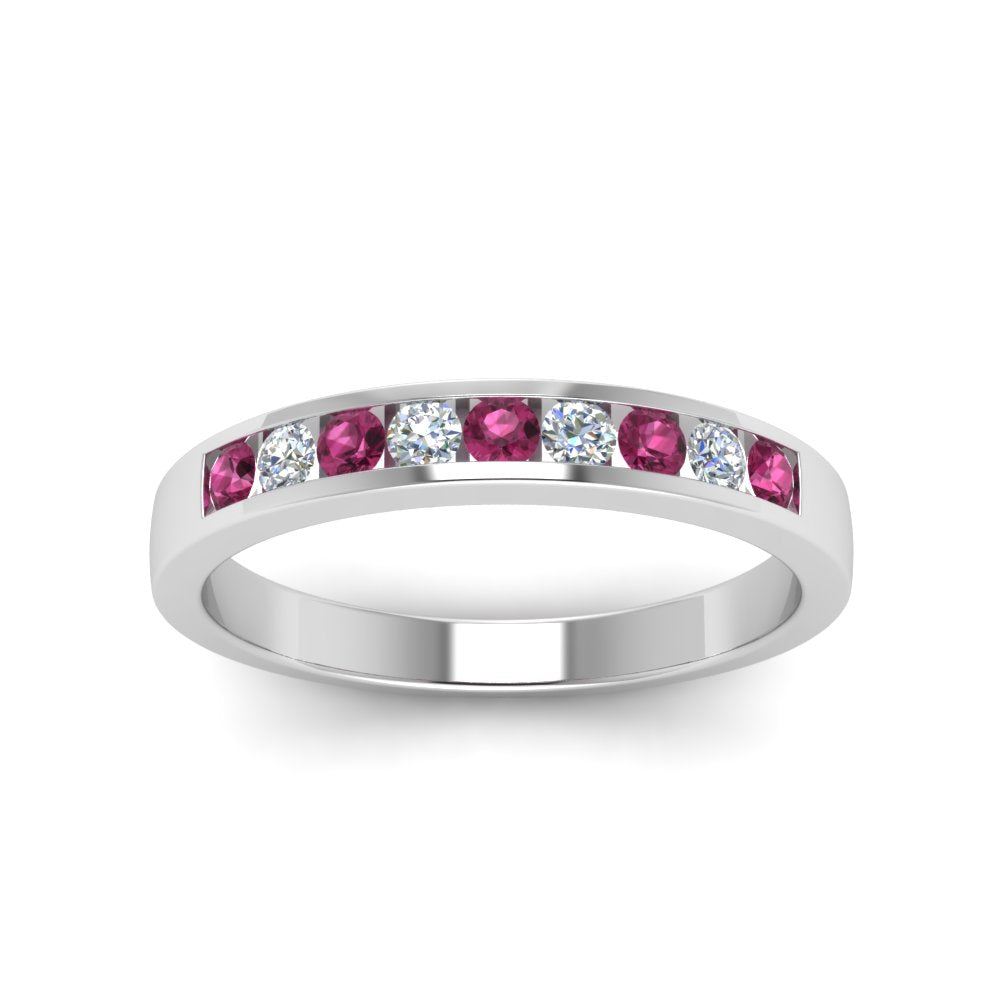 Channel 9 Stone Mens Wedding Ring