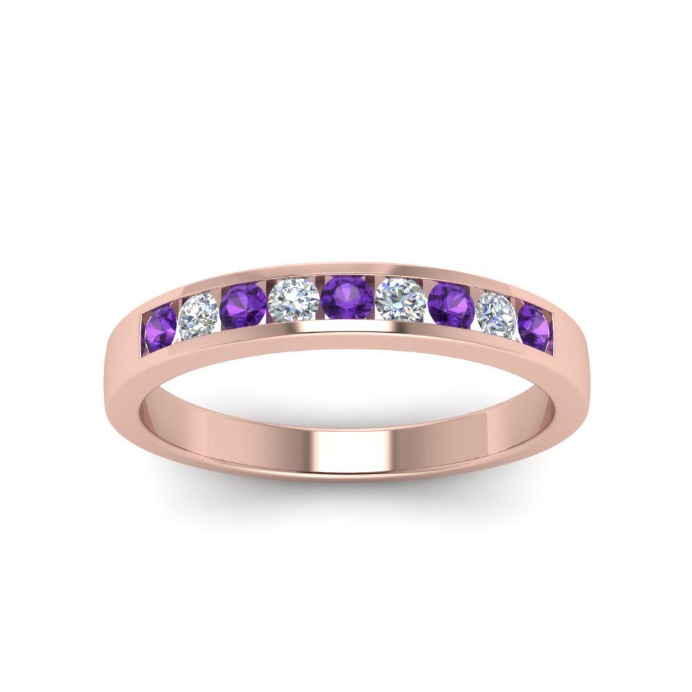 Channel 9 Stone Mens Wedding Ring