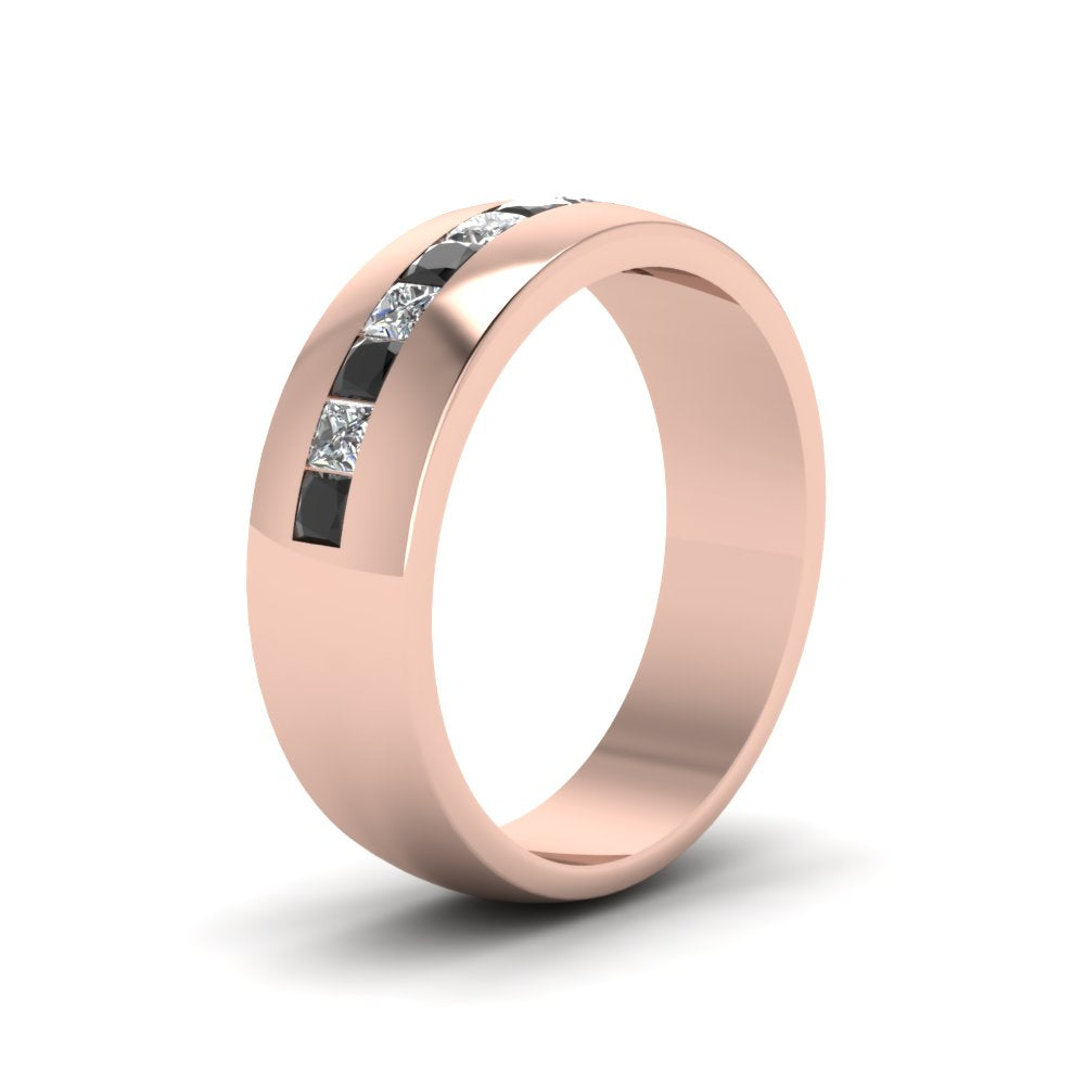 Mens Channel Set Square Wedding Ring