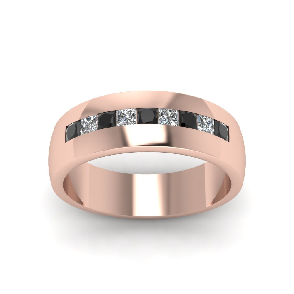 Mens Channel Set Square Wedding Ring