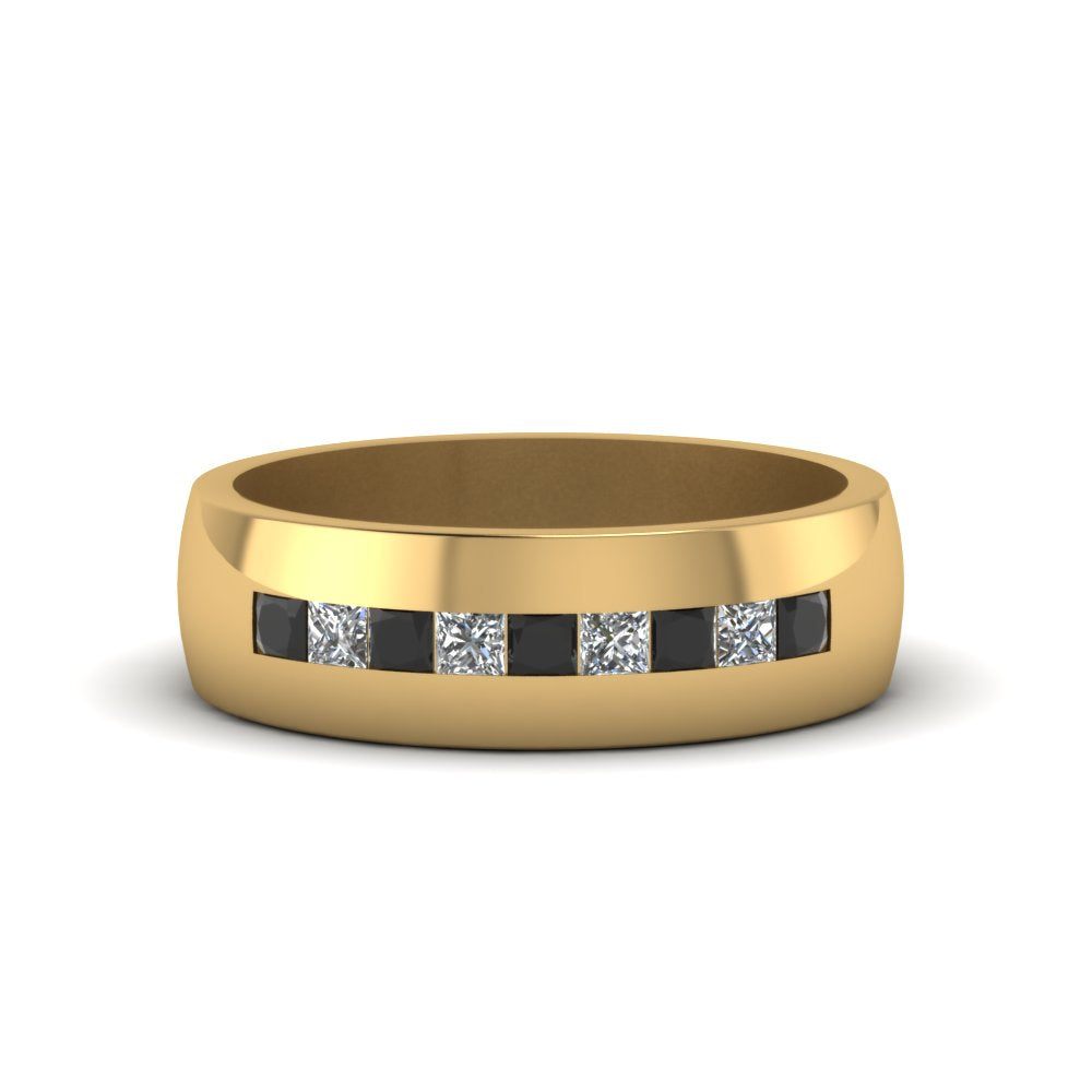 Mens Channel Set Square Wedding Ring