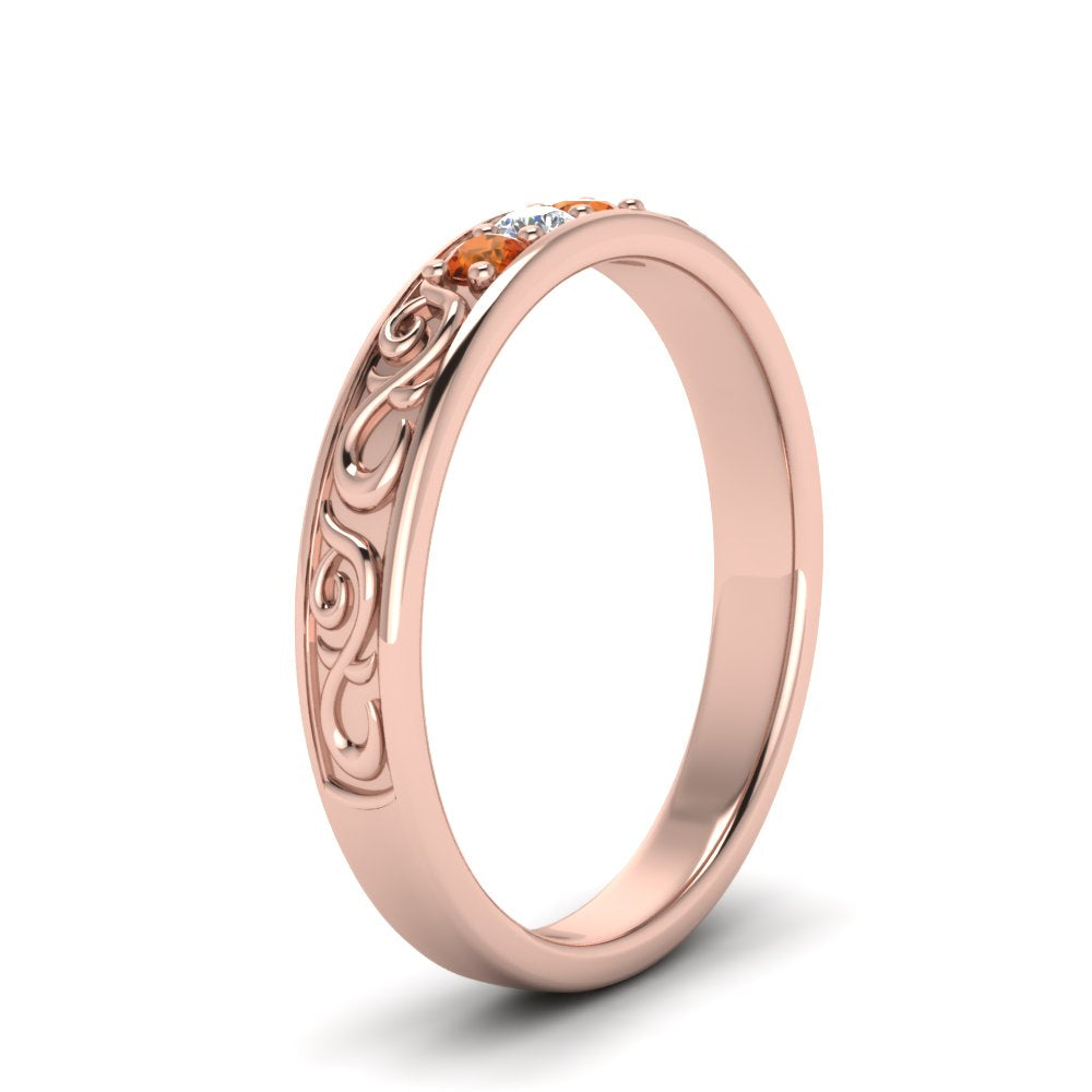 Classic Mens 3 Stone Wedding Band