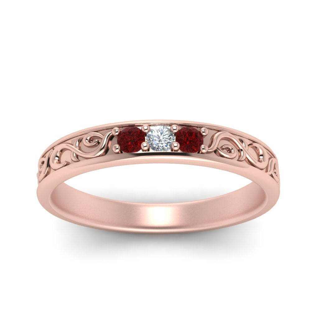 Classic Mens 3 Stone Wedding Band