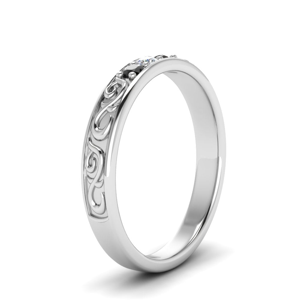 Classic Mens 3 Stone Wedding Band