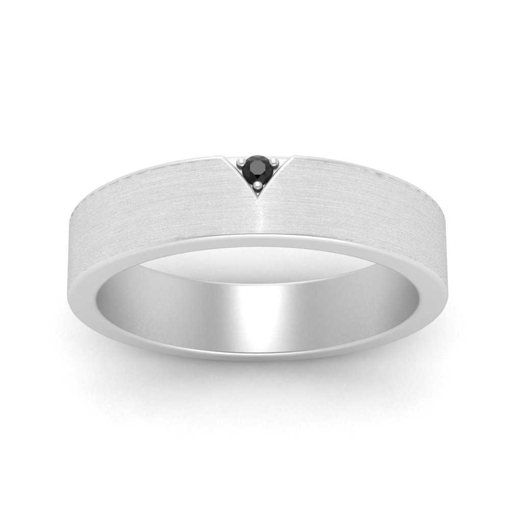 Classic V Shaped Solitaire Stone Mens Band