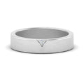 Classic V Shaped Solitaire Stone Mens Band