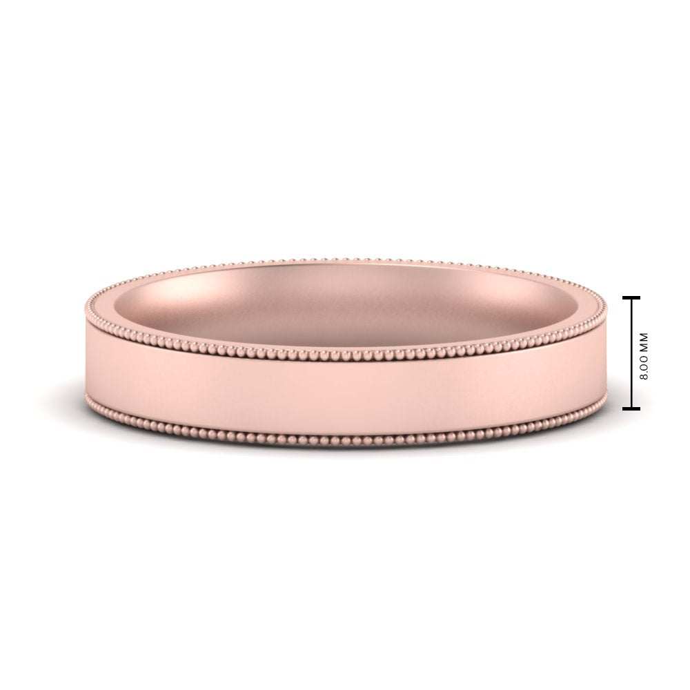 4 mm Stepped Edge Comfort Fit Flat Mens Band