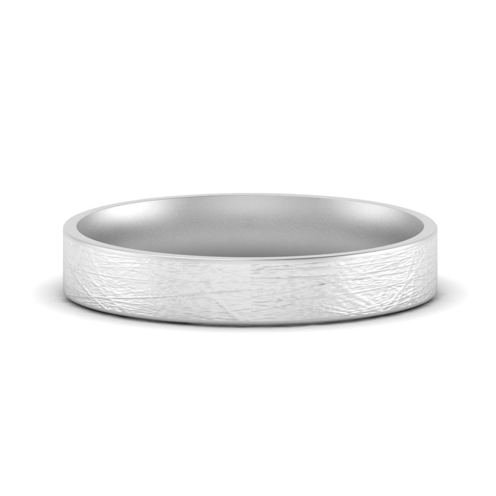 Ice Textured Mens 5mm Comfort Fit Wedding Band