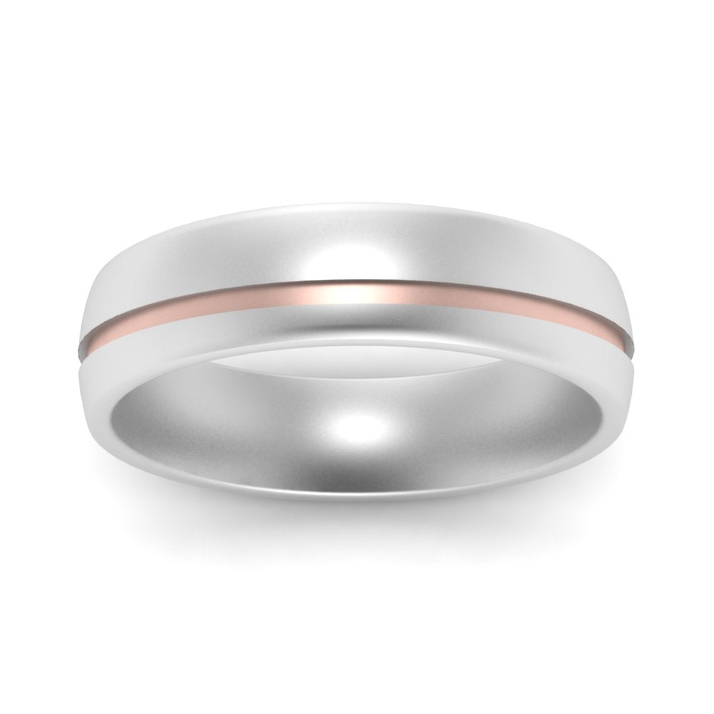 Comfort Fit 2 Tone Mens Wedding Band