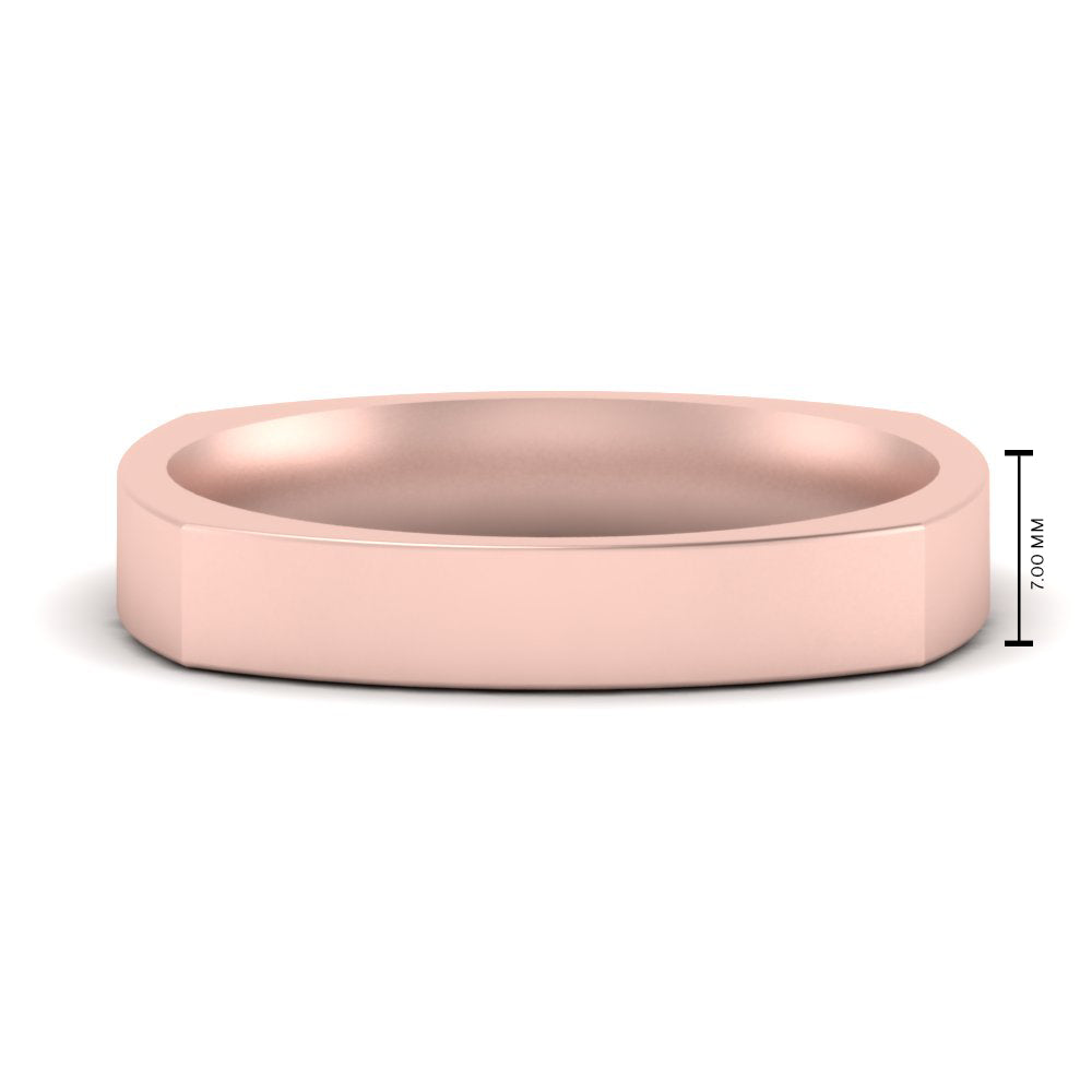 4 mm Square Comfort Fit Mens Wedding Band